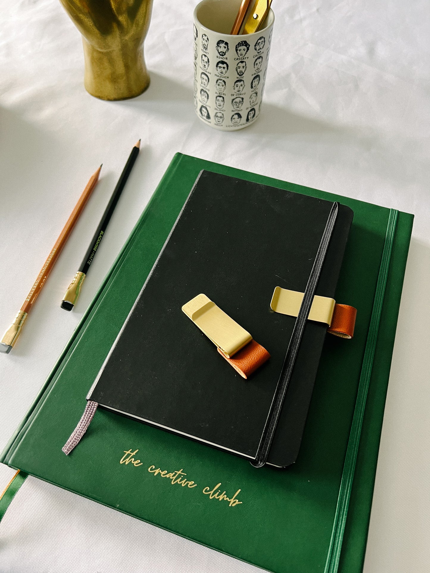 Luxury Leather and Gold Pen Clip – Elevate Your Planning Experience