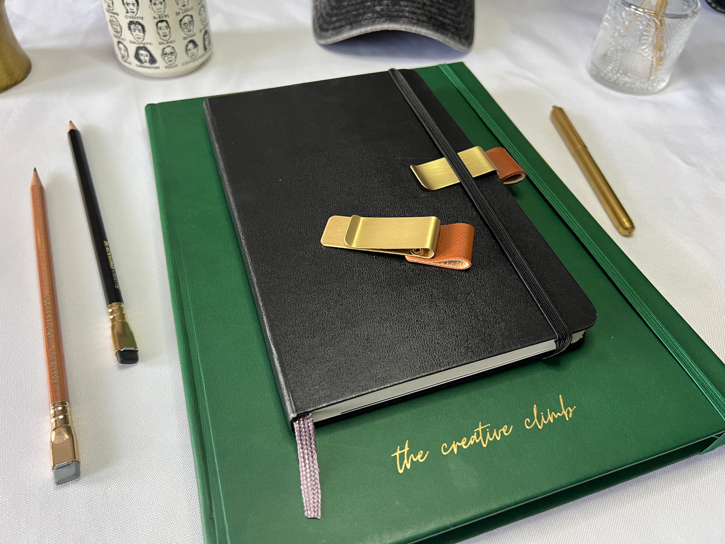 Luxury Leather and Gold Pen Clip – Elevate Your Planning Experience